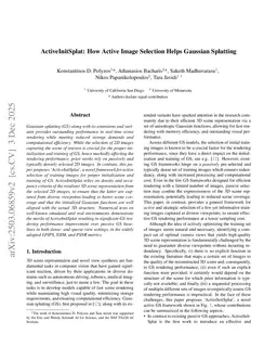 ActiveInitSplat: How Active Image Selection Helps Gaussian Splatting