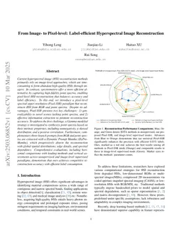 From Image- to Pixel-level: Label-efficient Hyperspectral Image Reconstruction