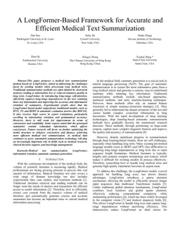 A LongFormer-Based Framework for Accurate and Efficient Medical Text Summarization