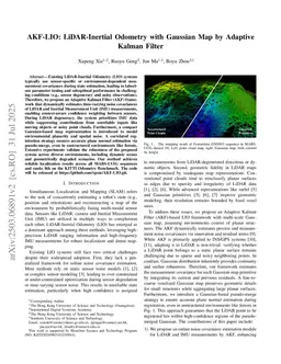 AKF-LIO: LiDAR-Inertial Odometry with Gaussian Map by Adaptive Kalman Filter