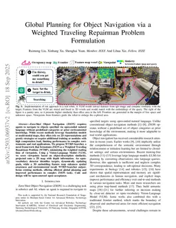 Handle Object Navigation as Weighted Traveling Repairman Problem
