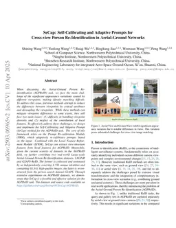 SeCap: Self-Calibrating and Adaptive Prompts for Cross-view Person Re-Identification in Aerial-Ground Networks