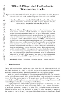 TiGer: Self-Supervised Purification for Time-evolving Graphs
