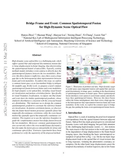 Bridge Frame and Event: Common Spatiotemporal Fusion for High-Dynamic Scene Optical Flow