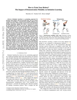 How to Train Your Robots? The Impact of Demonstration Modality on Imitation Learning