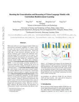 Boosting the Generalization and Reasoning of Vision Language Models with Curriculum Reinforcement Learning