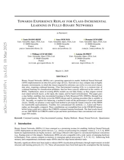 Towards Experience Replay for Class-Incremental Learning in Fully-Binary Networks