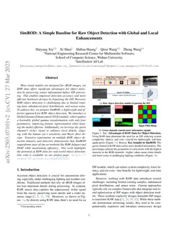 SimROD: A Simple Baseline for Raw Object Detection with Global and Local Enhancements