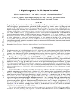 A Light Perspective for 3D Object Detection