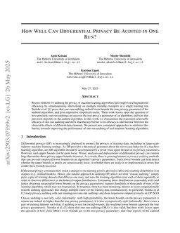 How Well Can Differential Privacy Be Audited in One Run?