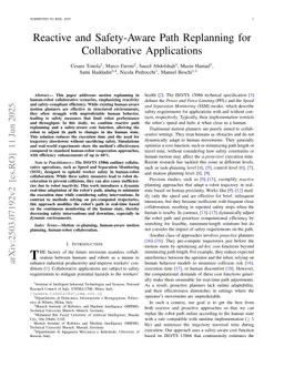 Reactive and Safety-Aware Path Replanning for Collaborative Applications