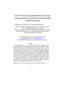 A Zero-shot Learning Method Based on Large Language Models for Multi-modal Knowledge Graph Embedding