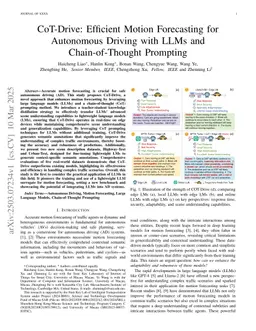 CoT-Drive: Efficient Motion Forecasting for Autonomous Driving with LLMs and Chain-of-Thought Prompting