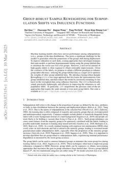 Group-robust Sample Reweighting for Subpopulation Shifts via Influence Functions