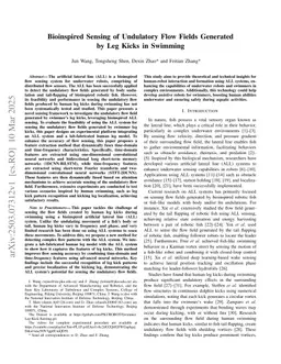 Bioinspired Sensing of Undulatory Flow Fields Generated by Leg Kicks in Swimming