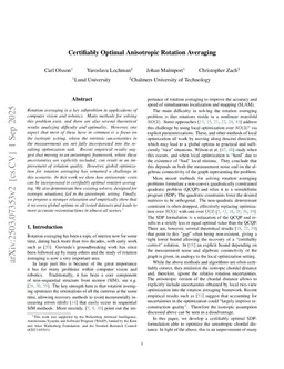 Certifiably Optimal Anisotropic Rotation Averaging