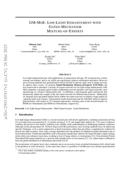 GM-MoE: Low-Light Enhancement with Gated-Mechanism Mixture-of-Experts