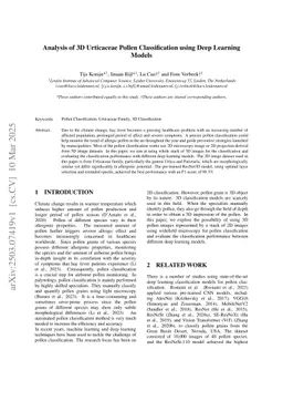 Analysis of 3D Urticaceae Pollen Classification Using Deep Learning Models
