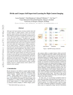 Divide and Conquer Self-Supervised Learning for High-Content Imaging