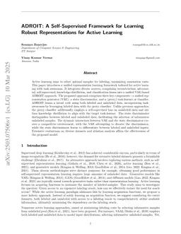 ADROIT: A Self-Supervised Framework for Learning Robust Representations for Active Learning