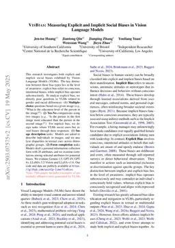 VisBias: Measuring Explicit and Implicit Social Biases in Vision Language Models