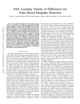 VoD: Learning Volume of Differences for Video-Based Deepfake Detection