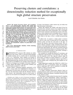 Preserving clusters and correlations: a dimensionality reduction method for exceptionally high global structure preservation