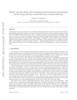 Physics- and data-driven Active Learning of neural network representations for free energy functions of materials from statistical mechanics