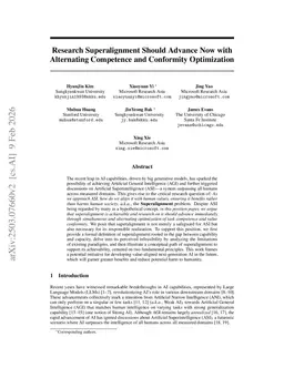 Research Superalignment Should Advance Now with Alternating Competence and Conformity Optimization