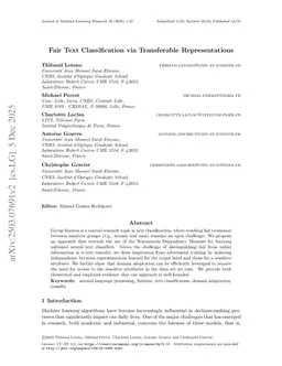 Fair Text Classification via Transferable Representations