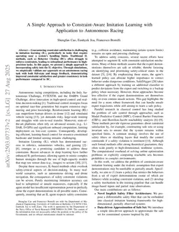 A Simple Approach to Constraint-Aware Imitation Learning with Application to Autonomous Racing