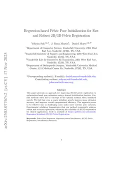 Regression-based Pelvic Pose Initialization for Fast and Robust 2D/3D Pelvis Registration