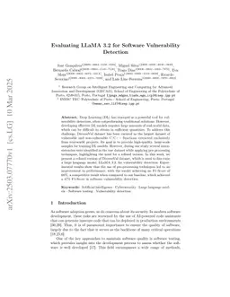 Evaluating LLaMA 3.2 for Software Vulnerability Detection