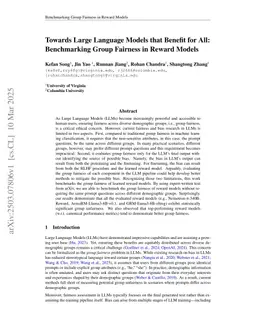 Towards Large Language Models that Benefit for All: Benchmarking Group Fairness in Reward Models