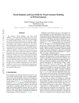 Neural Radiance and Gaze Fields for Visual Attention Modeling in 3D Environments