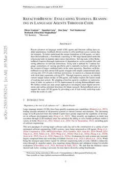 RefactorBench: Evaluating Stateful Reasoning in Language Agents Through Code