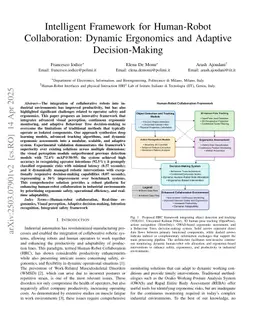 Intelligent Framework for Human-Robot Collaboration: Dynamic Ergonomics and Adaptive Decision-Making