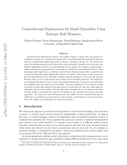 Counterfactual Explanations for Model Ensembles Using Entropic Risk Measures