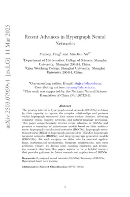 Recent Advances in Hypergraph Neural Networks