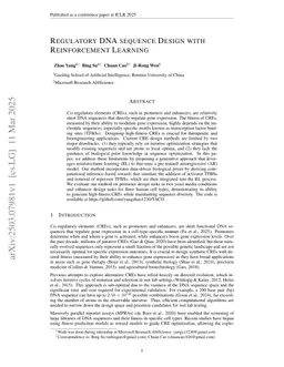 Regulatory DNA sequence Design with Reinforcement Learning
