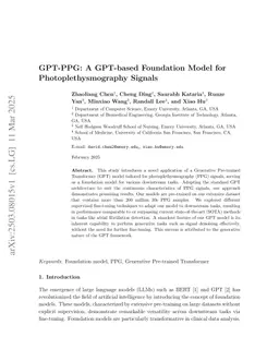 GPT-PPG: A GPT-based Foundation Model for Photoplethysmography Signals