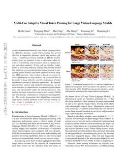 Multi-Cue Adaptive Visual Token Pruning for Large Vision-Language Models