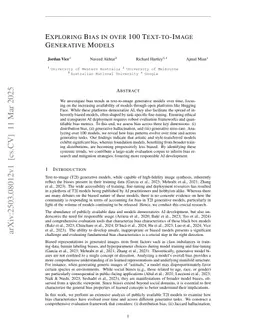 Exploring Bias in over 100 Text-to-Image Generative Models