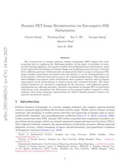 Dynamic PET Image Reconstruction via Non-negative INR Factorization