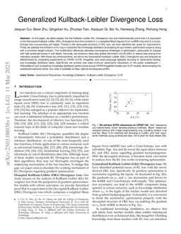 Generalized Kullback-Leibler Divergence Loss