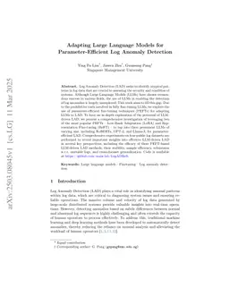 Adapting Large Language Models for Parameter-Efficient Log Anomaly Detection