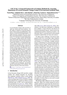 LSC-Eval: A General Framework to Evaluate Methods for Assessing Dimensions of Lexical Semantic Change Using LLM-Generated Synthetic Data