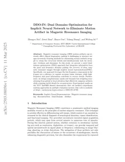 DDO-IN: Dual Domains Optimization for Implicit Neural Network to Eliminate Motion Artifact in Magnetic Resonance Imaging