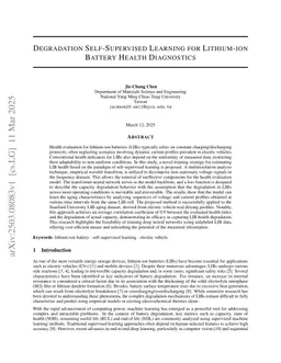 Degradation Self-Supervised Learning for Lithium-ion Battery Health Diagnostics