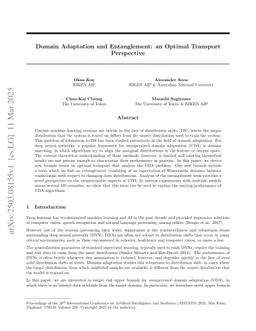 Domain Adaptation and Entanglement: an Optimal Transport Perspective